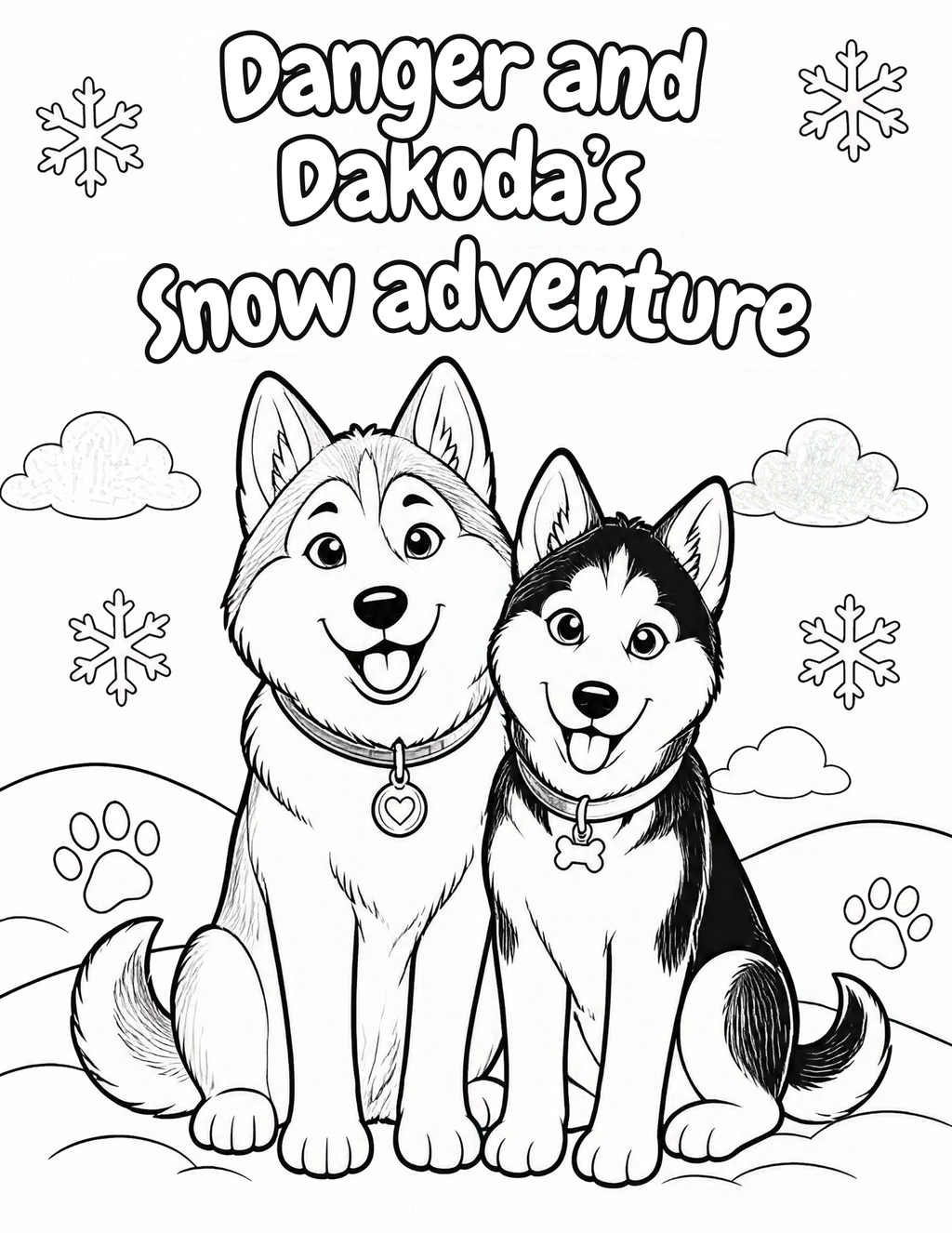 Husky Dog coloring book