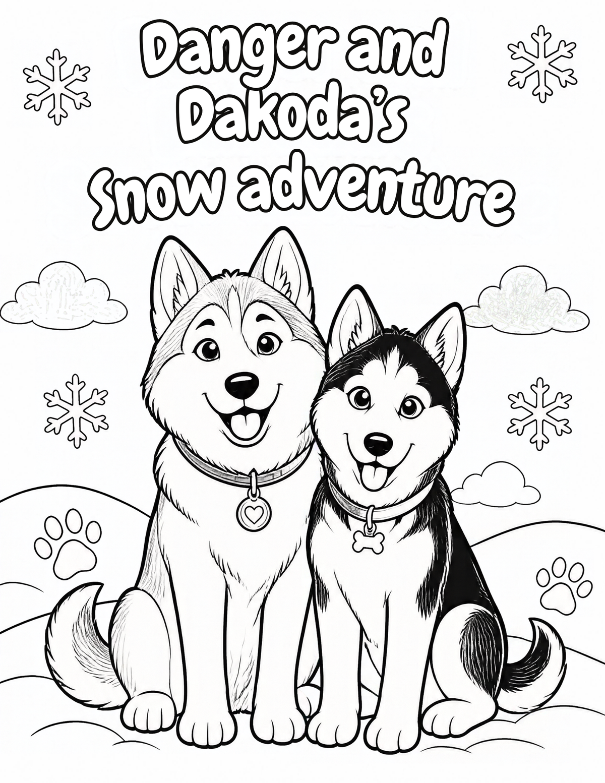 Husky Dog coloring book