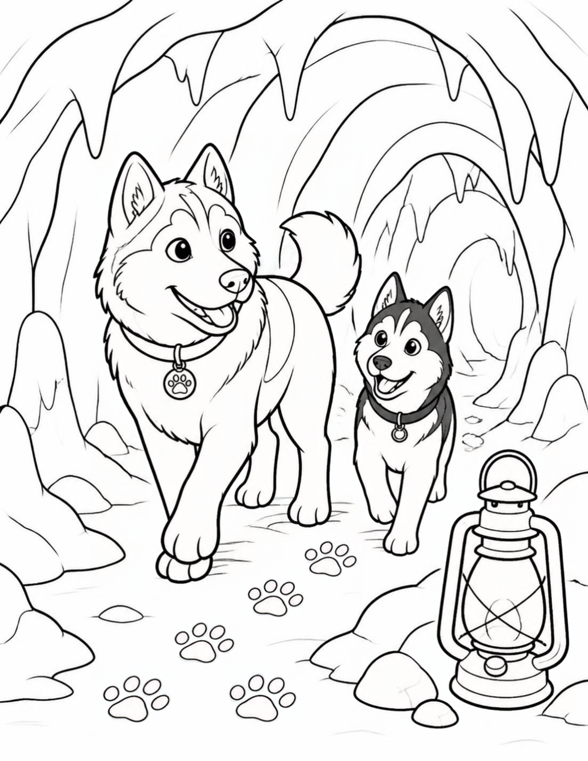 Husky Dog coloring book