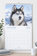 Husky 2027 Printable Wall Calendar mockup